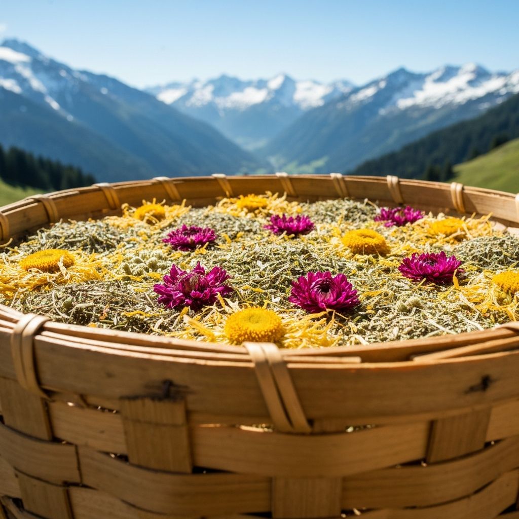 Getrocknete alpine Blüten